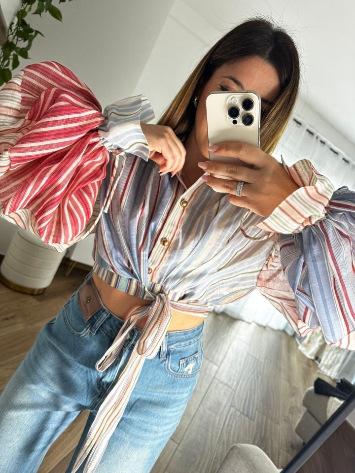 CAMICIA COLORATA MANICA BALLON