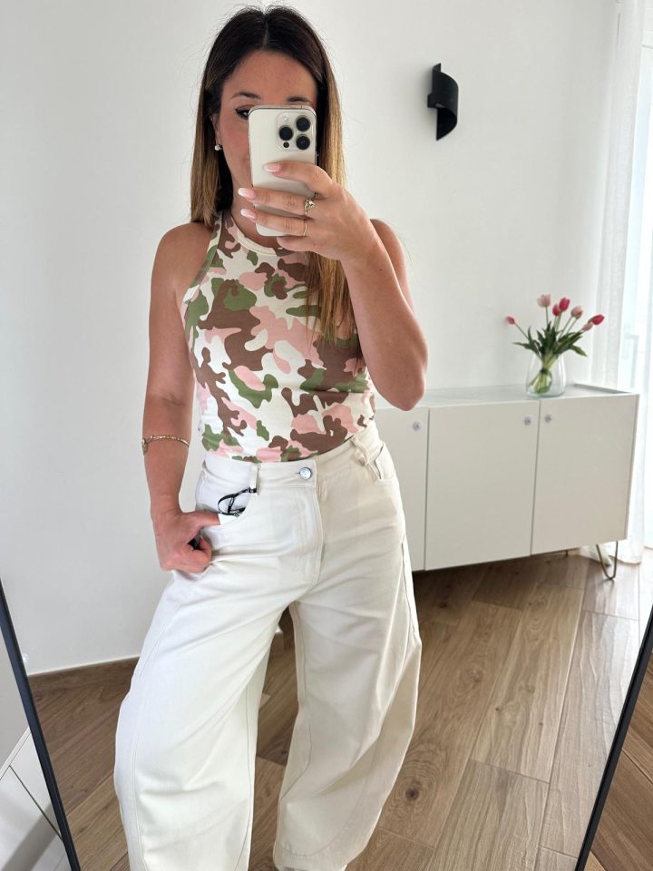 Canotta a Compression "Camo Chic" Lumina